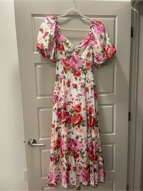 Abercrombie & Fitch Floral Pull Sleeve Maxi Dress